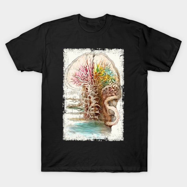 Abstract brain and spine tree T-Shirt by erzebeth